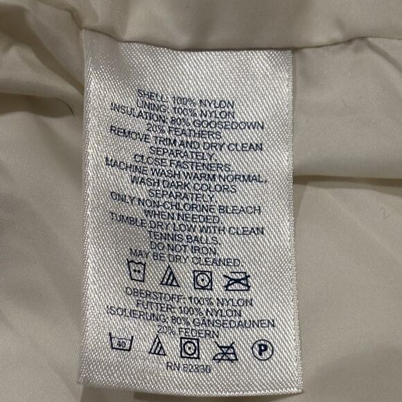 Lands' End Women's Down Commuter Parka Coat Ivory Hooded Puffer Size Large Warm! - Picture 11 of 13